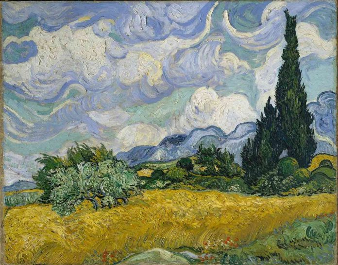 Campo de trigo con cipreses, Van Gogh
